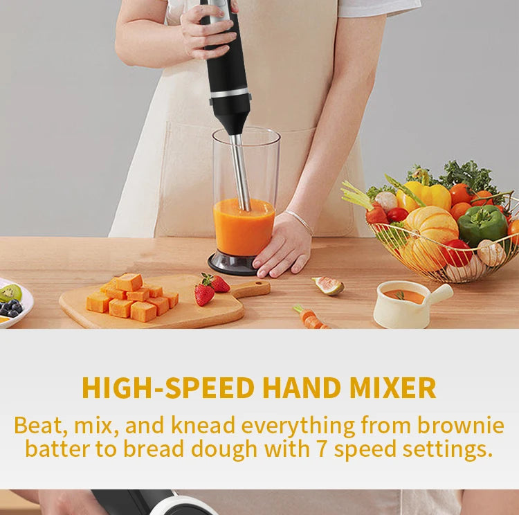 Manual Hand Blender 800 Peak Watt 1 Speed Immersion Blender And 7 Speed Hand Mixer Easy Glide Hand Blender Electric 600ml