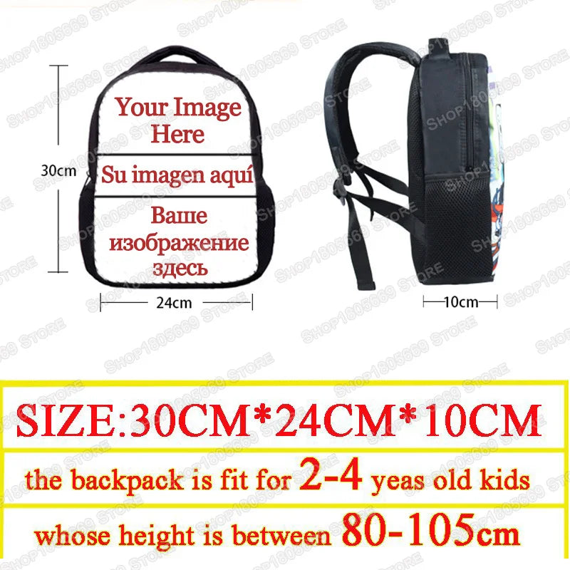 12 Inch Custom Children School Bags for 2-4 Years Old Boys Girls Kindergarten Backpack Baby Toddler Bags Kids Bookbag Gift