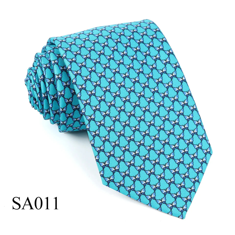 Tailor Smith 100% Silk Ties For Men Fashion Necktie With Bee butterfly sailboat  Animal Pattern Tie Father's Day Birthday Holida