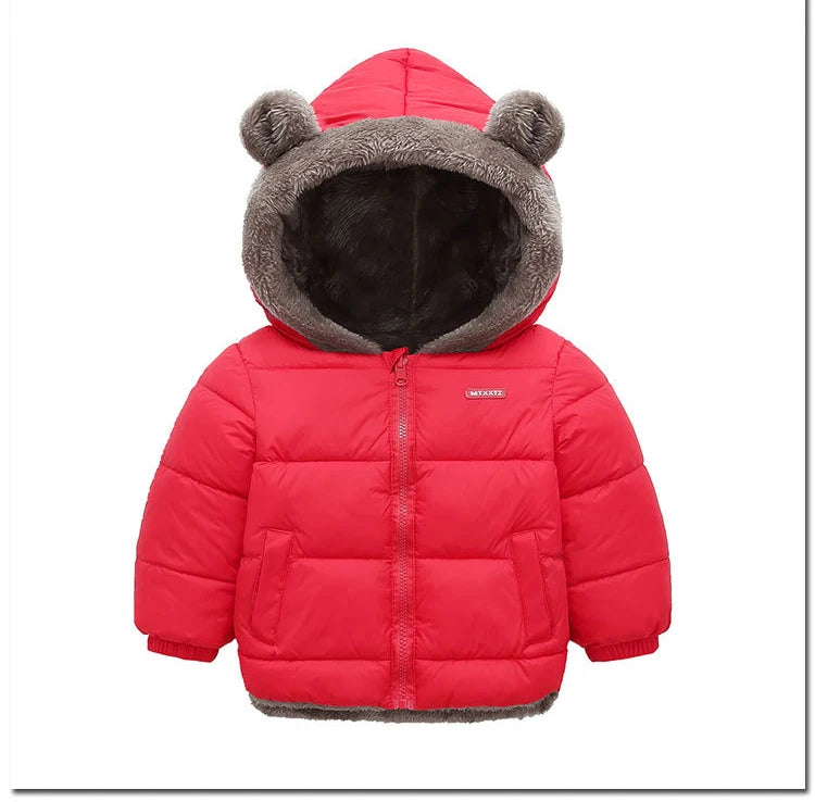 Winter Baby Kids Jacket For Girls Coats Lamb Wool Plus Velvet Thick Coats Toddler Children Outwear 1-6 Year Boys Cotton Jackets