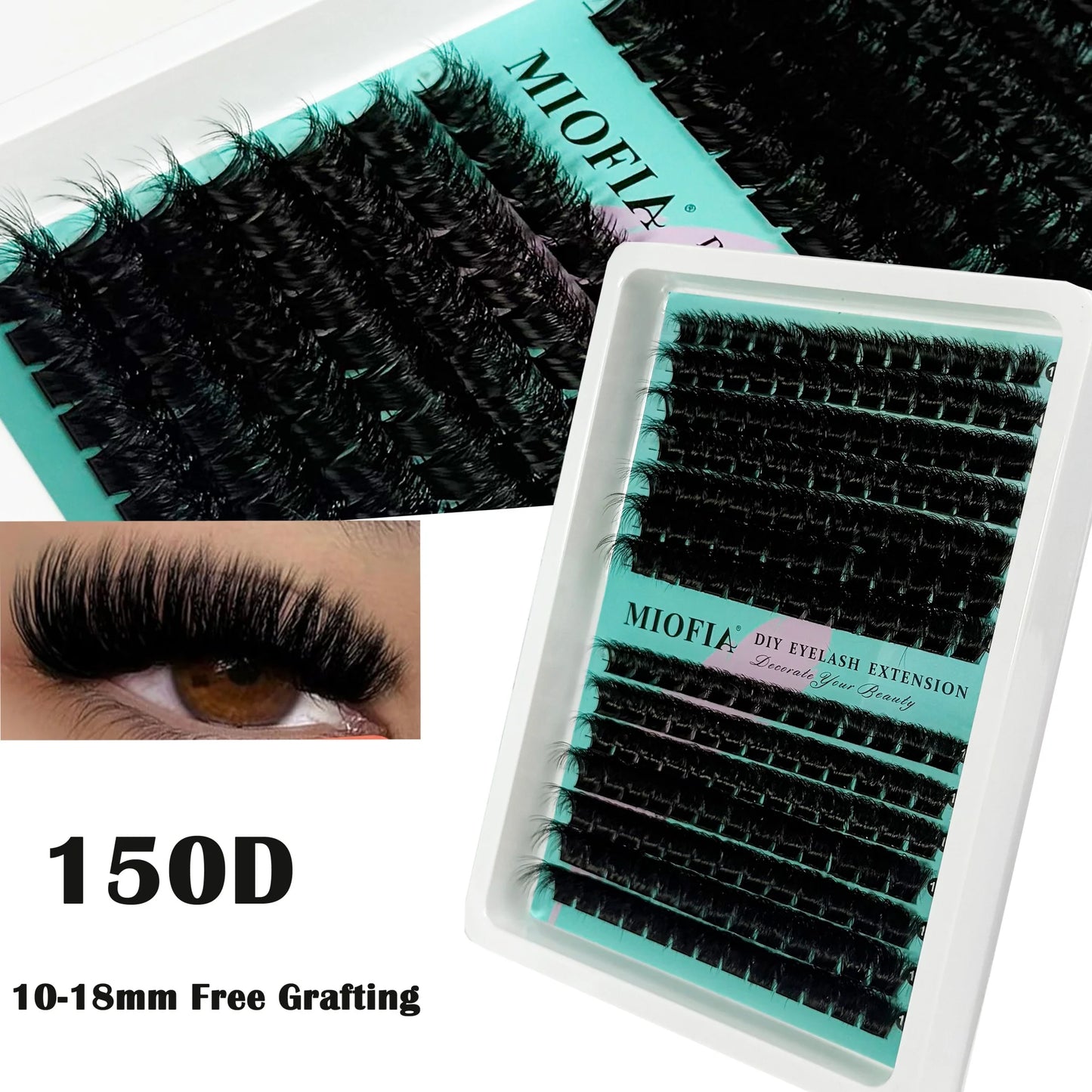 150D/100D/80D/50D Mink Eyelashes 1 Box/14 Rows Natural DIY Eyelash extension 3D Russia Individual Eyelash Cluster Lashes Cilia
