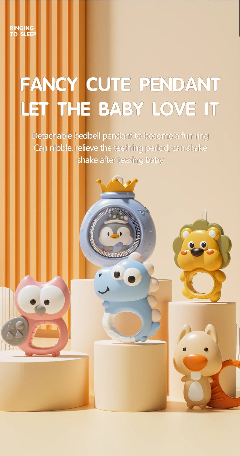 Baby Crib Bell Toys Musical Baby Crib Mobile with Lights Projection for 0-12Months Infants Crib Toys Bed Bell Toy Newborn Gifts