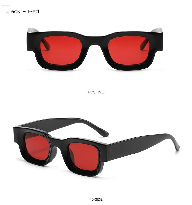 SO&EI Ins Popular Fashion Small Square Polarized Sunglasses Women Retro Punk Shades UV400 Men Trending Sun Glasses