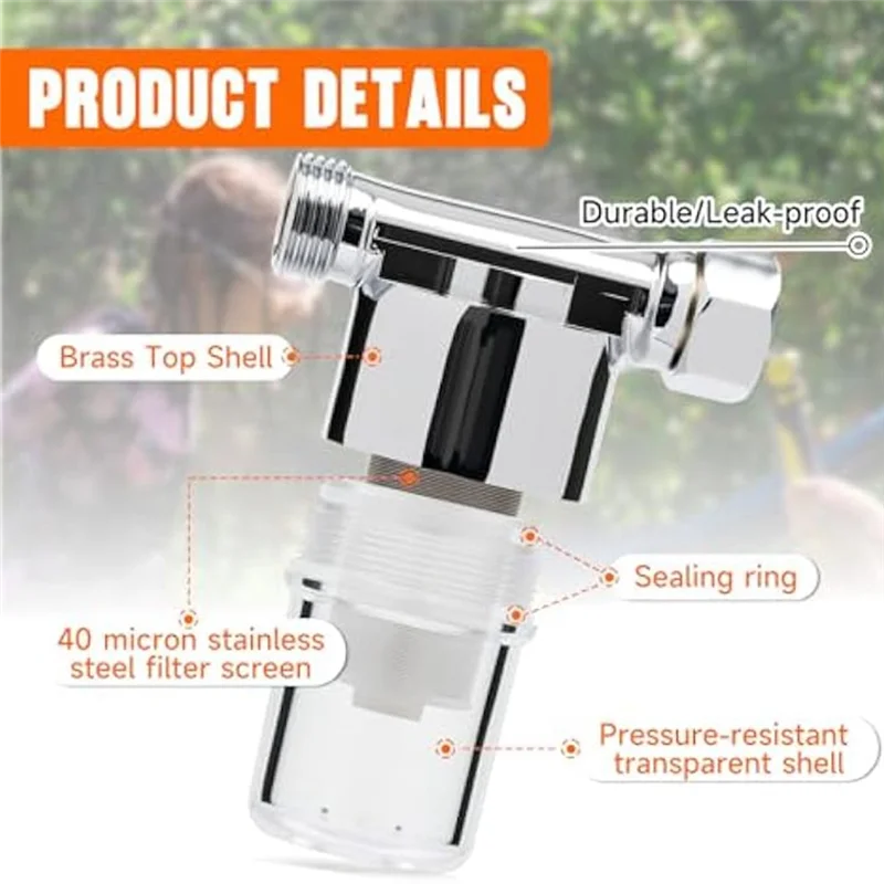 ABKW-Sediment Water Filter 40 Micron For Washing Machines, Showers, Gardens, Well Water Sand Trap Particle