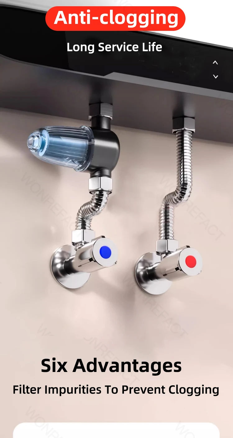 Shower Water Filter Stainless Steel High Pressure PreFilter Water Heater Purifier for Showers Sinks Spin Down Sediment Filter