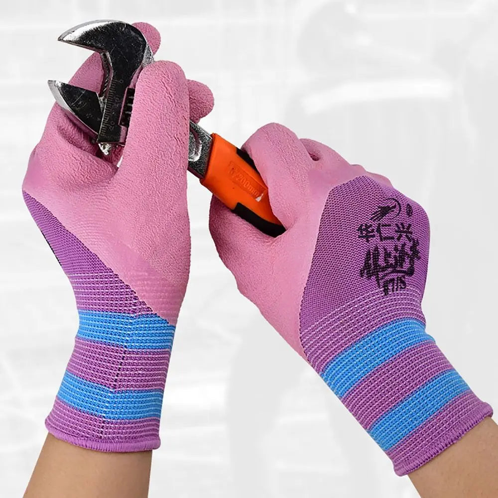 Latex Wrinkles Working Gloves Tool 15 Needles Nylon Protective Mittens Anti-slip Wear-resistant Rubber Coated Glove Female