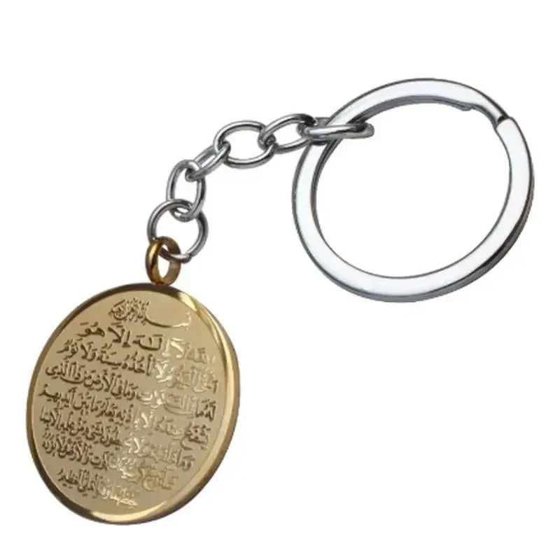 Islamic Bible Runes Glossy Pendant Keychain Arabian Messenger of God Eid Mubarak Jewelry for Men and Women