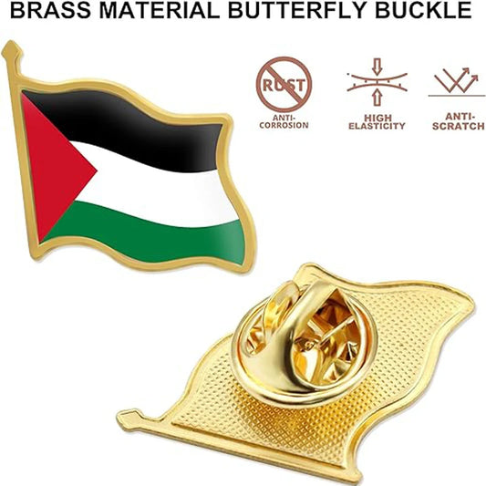 1 or 5 Pcs Palestine Flag Lapel Pins Bulk - Metal Palestinian National Lapel Pin - Metal Souvenir for Hat Clothes Backpack