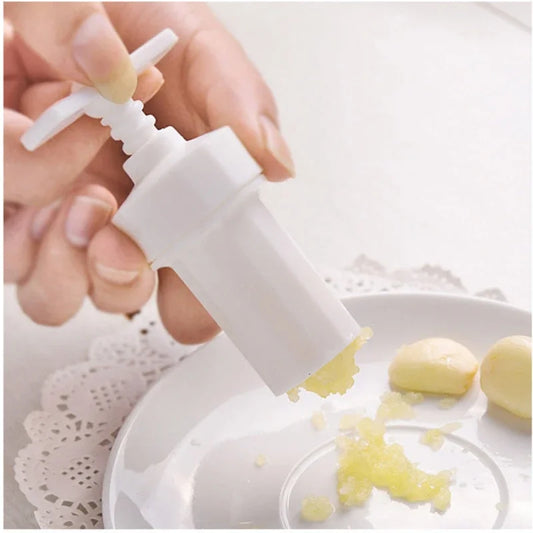Plastic Garlic Presses Screw Squeeze Peeler Garlic Crusher White Manual Press Practical Kitchen Cooking Tools