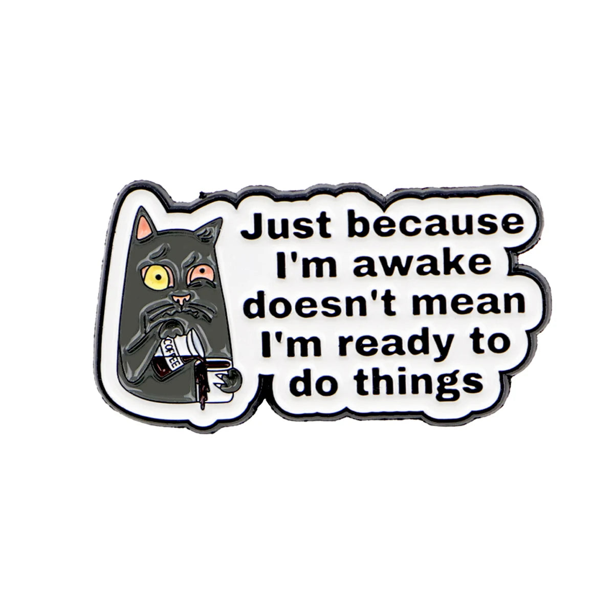 Autism Quotes Enamel Pins ADHD Brooches Black Cat Badge Lapel Pin For Backpack Clothes Accessories Medical Jewelry Birthday Gift