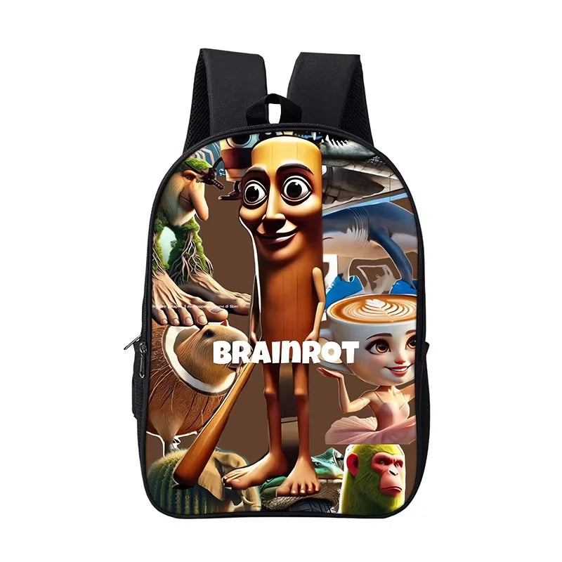 Cartoon Anime Game School Bag for Boy Girls Durable and Softback for Books Bag Italian Brainrot Children Backpack