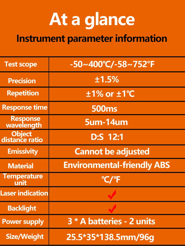 Digital Infrared Thermometer Laser termometro Pyrometer Gun Non-Contact Laser Temperature Meter gauge Tools -50~400℃