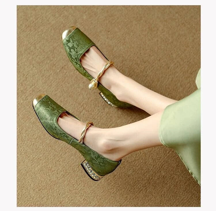 Shoes for Woman Flats Formal Women's Summer Footwear Low Heel Elegant Moccasins Flat Pointed Toe Non Slip on Promotion E 39