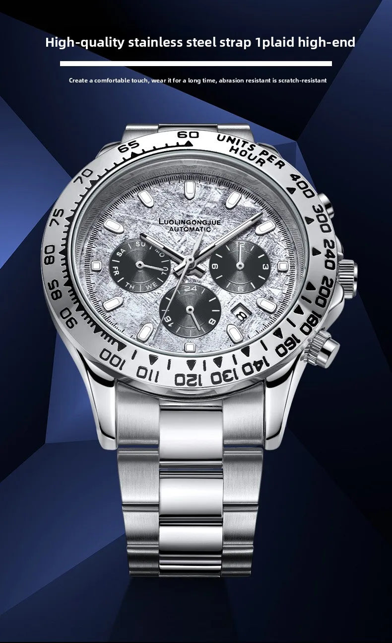 Fully automatic mechanical watch, business-style, luminescent, waterproof, men's mechanical watch, sapphire crystal glass mirror