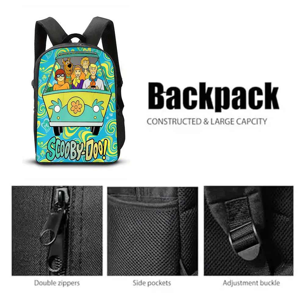 Cartoon Scoobys Doo School Bags for Boys Girls Child Scooby-Doo School Bag16 Inch Light Weight & Durable Kids Mochila Backpack