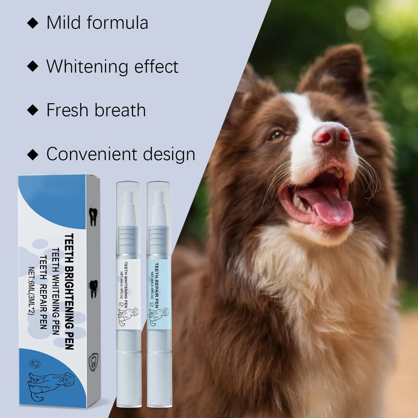 Pet Teeth Whitening Pen Set Pet Teeth Cleaning To Remove Tartar And Plaque 6ml