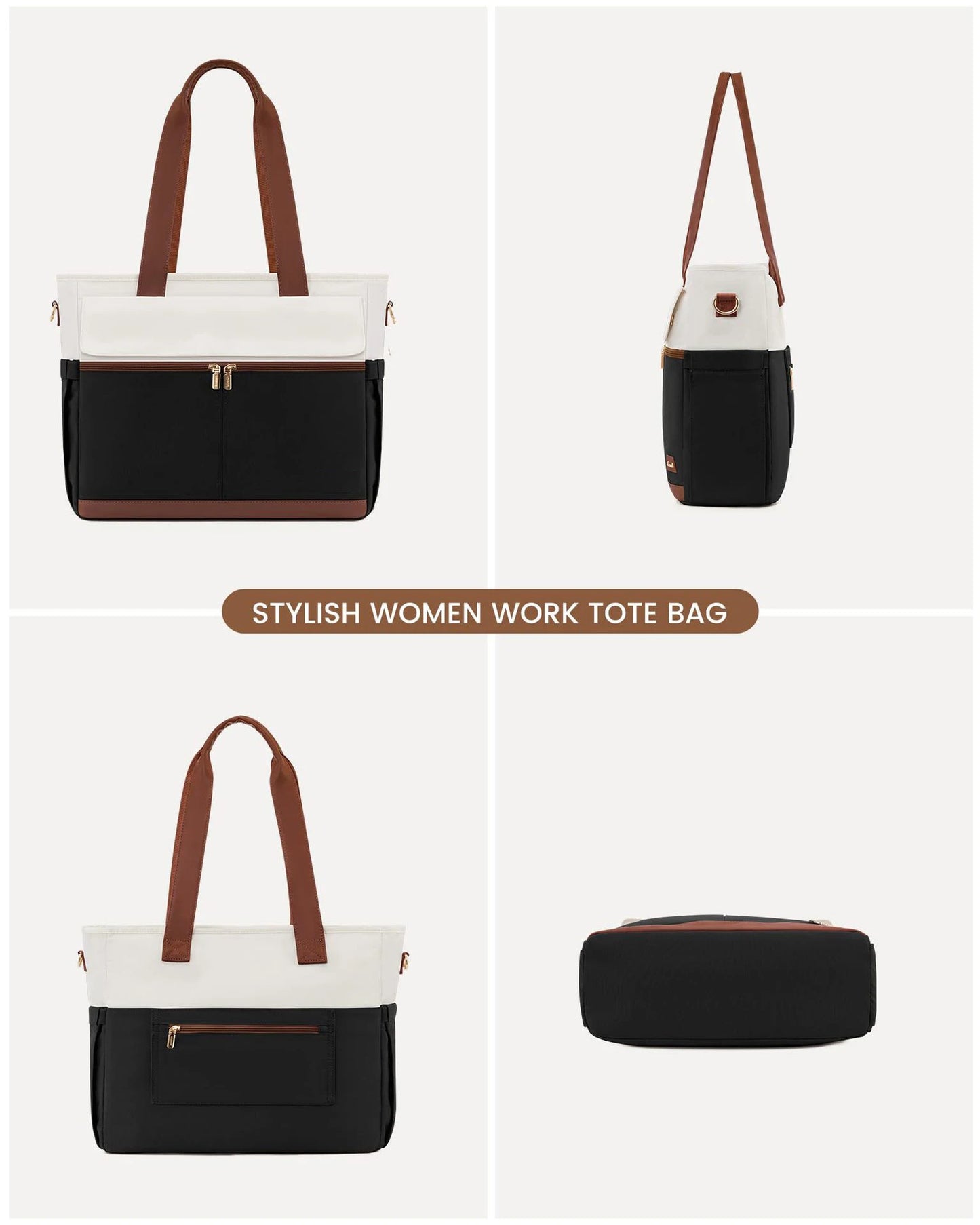Women Laptop Tote Bag Large Capaci Handheld Shoulder Casual Crossbody Bag Commuter OL Inner Ket Nylon Fabric for 15.6 Inch Bag