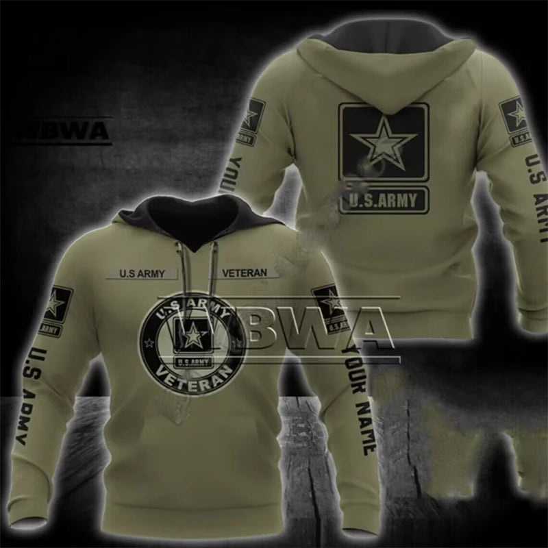 WBWA Veteran Military Army Suit Soldier Camo Autumn Pullover NewFashion Tracksuit 3DPrint Men/Women Casual Hoodies 2023 New