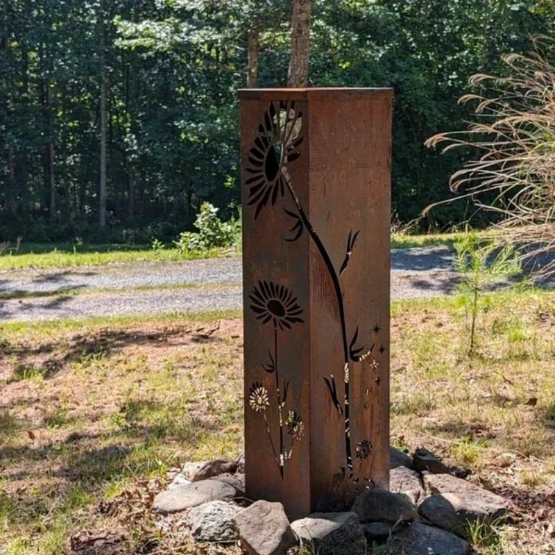 Fairy and Mushroom Garden Column - Outdoor Decor Furniture  Outdoor Sculpture  Garden Decor Outdoor Furniture - Indoor Planters