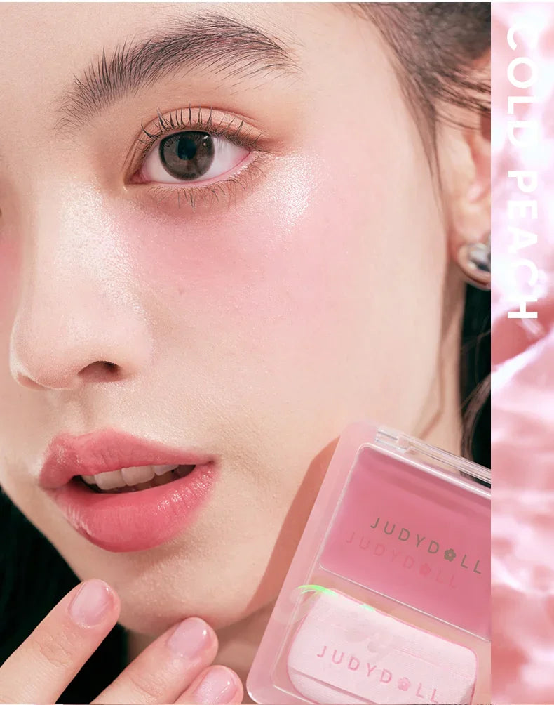 Judydoll Water Light Cream Hydrating Blush Multi Purpose Moisturizing High Light Expanding With Puff Long-lasting Face Makeup