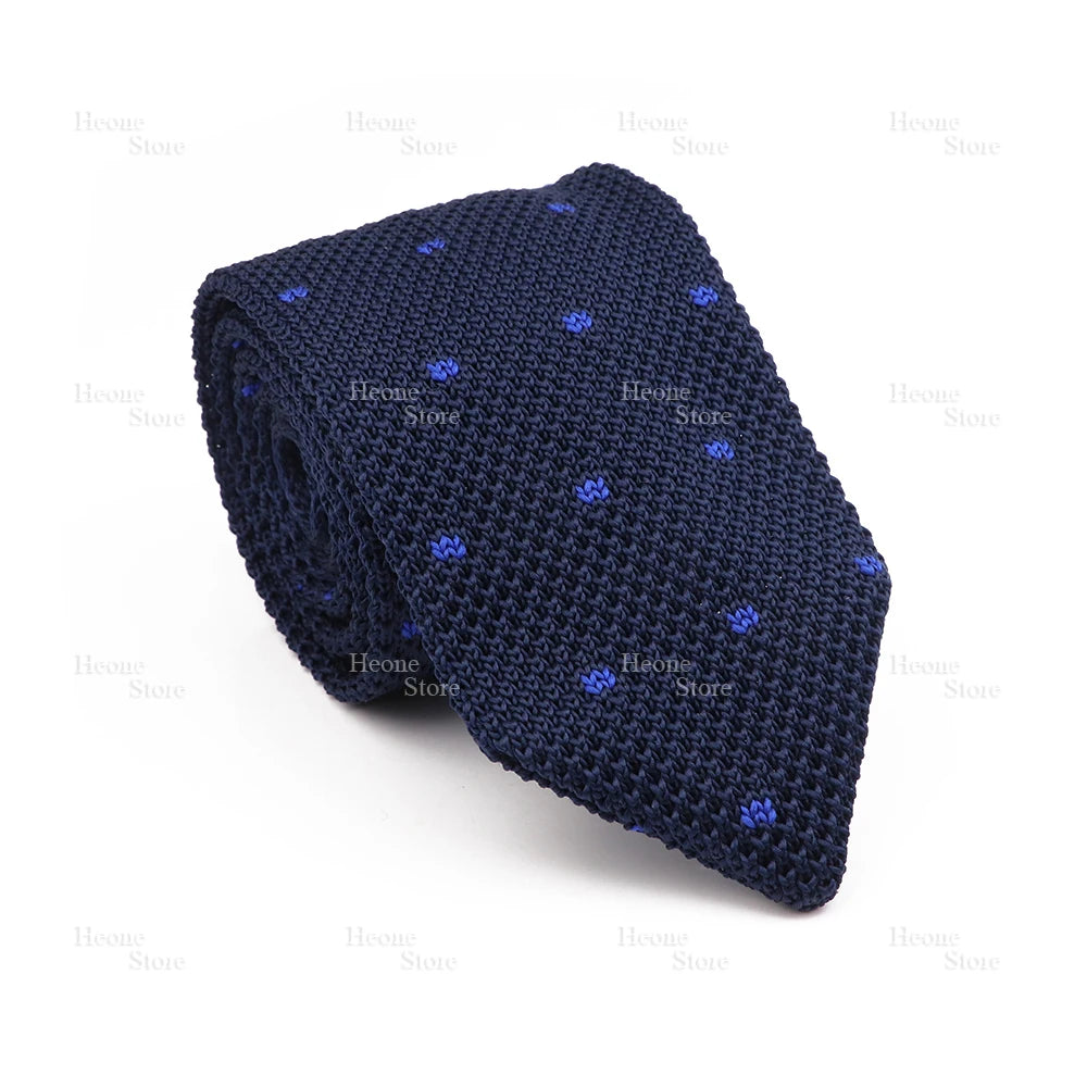 New Mens Knitted Ties Classic Striped Skinny Necktie For Business Wedding Party British Style Necktie Winter Neck Wear Accessory