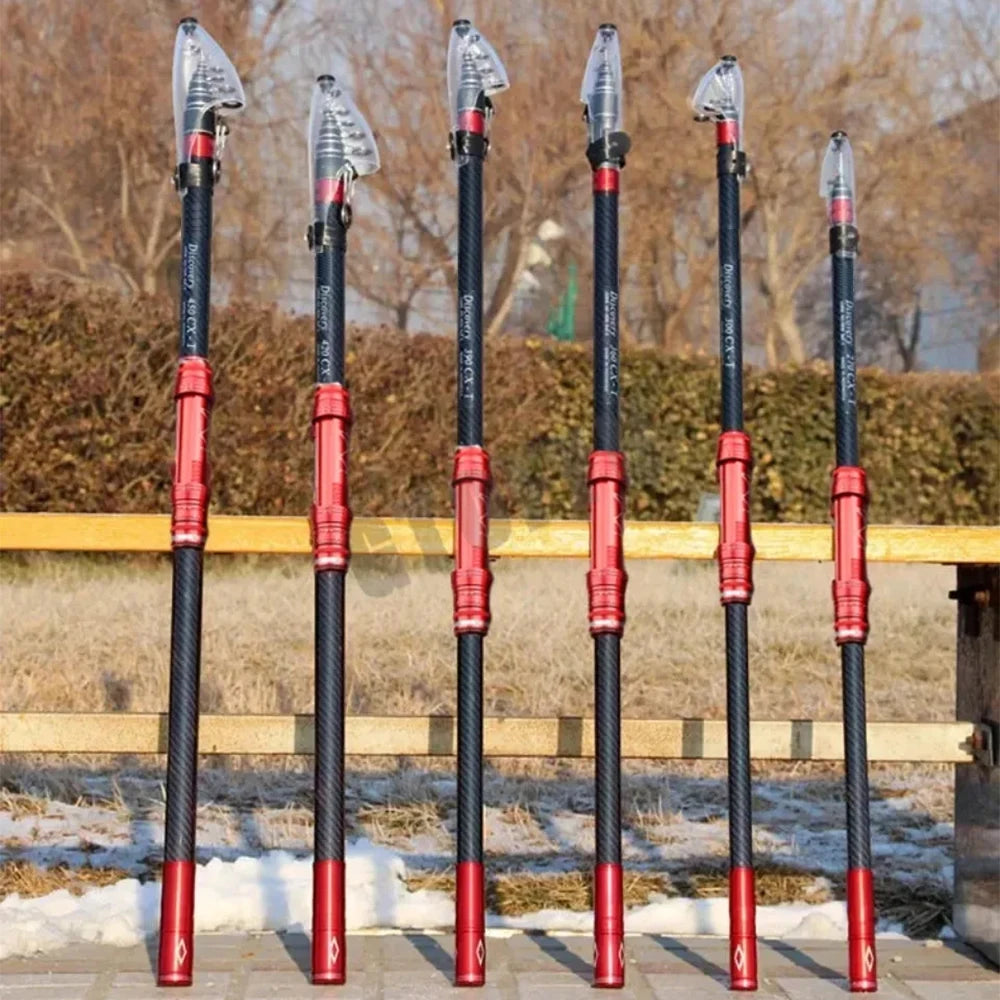 2.7m 3.6m 3.9m 4.5m Telescopic Fishing Pole Heavy Spinning Rod Big Fish 20kg Carbon Fiber Travel Saltwater Freshwater Fishing