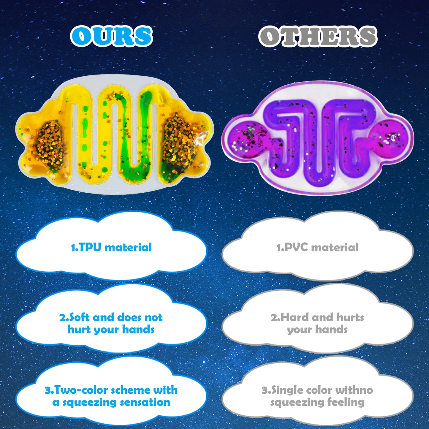Tactile Stimulation Squishy Sensory Tubes Autism-Friendly Fidget Toy Squishy Sensory Tubes Gootoobz Originals 8PCS