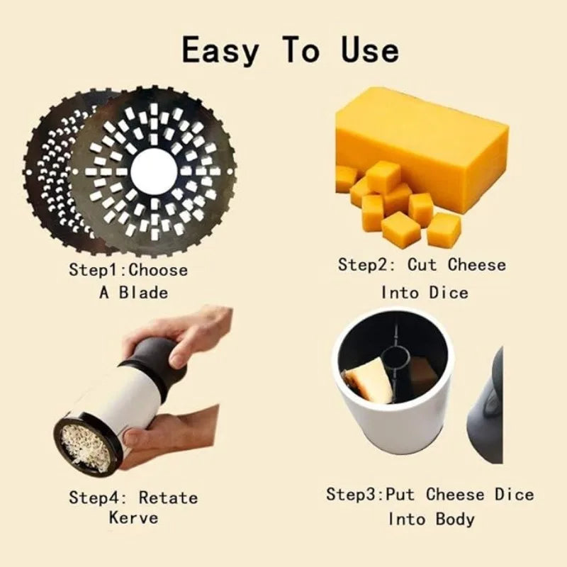 Cheeze Mill Grinder Grater Slicer Shredder Fine Coarse Hand Tool Slicer Butter & Cheese Tools ABS Plastic Home Kitchen Gadgets
