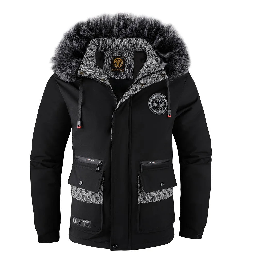 Winter Men Hooded Fur Collar Winter Coats Down Jackets High Quality Male Thicker Windproof  Warm Parkas Hombre Casual Jackets