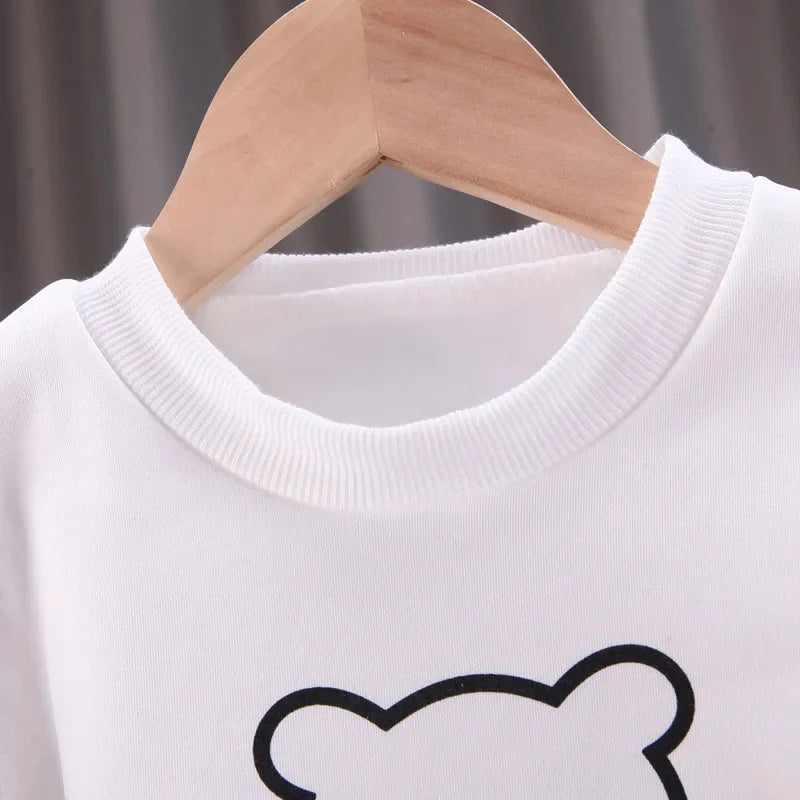 Baby Clothes Bear T-shirt+Jacket+Pants Three Pieces Sets For Children Autumn Casual Suit Boys Girls Loungewear Outfits Clothing