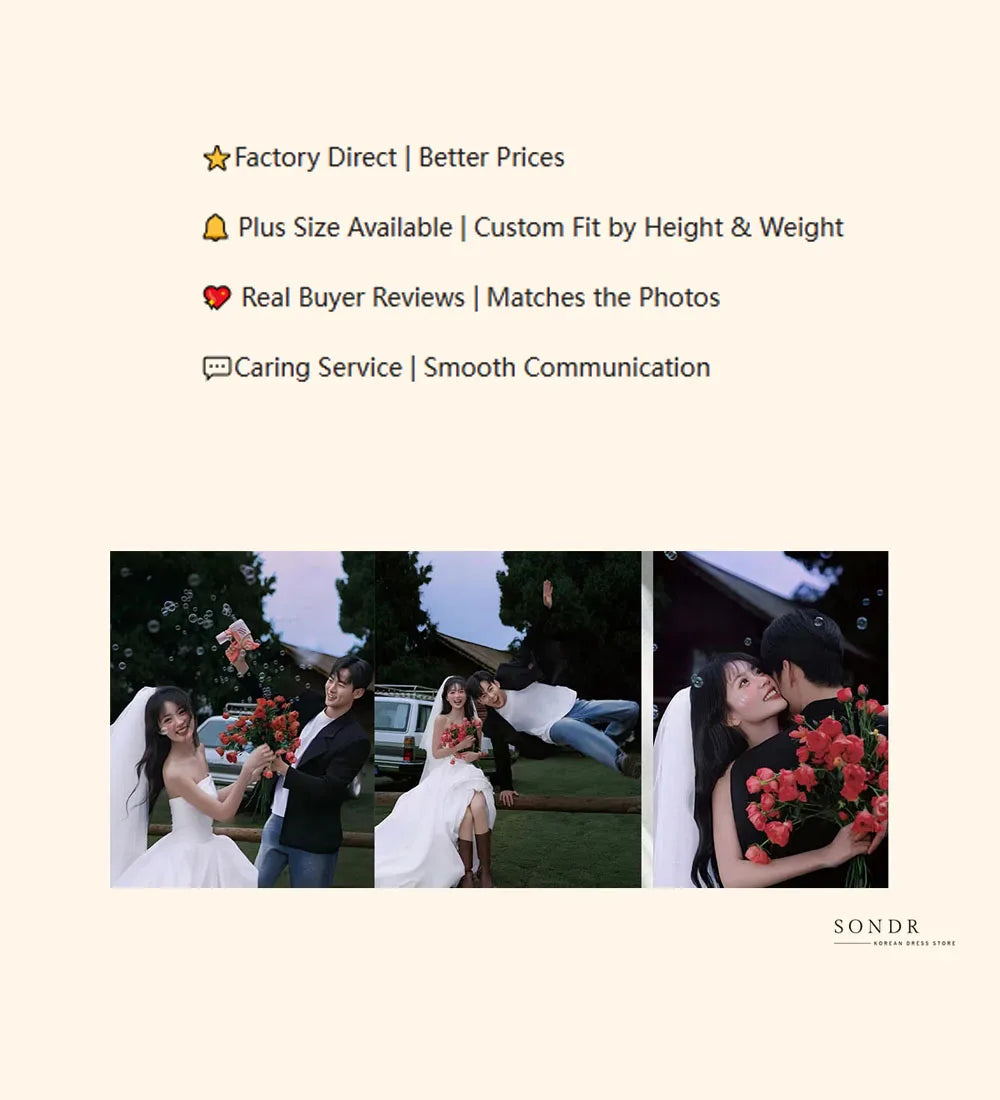 Sondr Elegant 2026 Wedding Dress 웨딩드레스 Pleat Satin Straight Bow Bridal Gown Korea Photography Dress Corset Customized