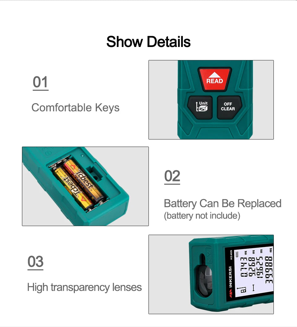 Laser Distance Meter Digital Rangefinder Roulette Trena Measuring Tape Construction Tool Laser Tape Measure Range Finder