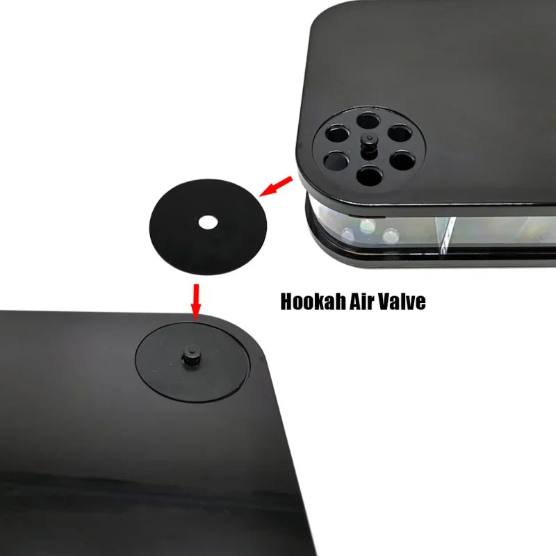 Rectangle Hookah Smoking Pipe Set Shisha Narguile Complete with Remote LED Light Shisha Bowls Charcoal Rack Smoking Accessories