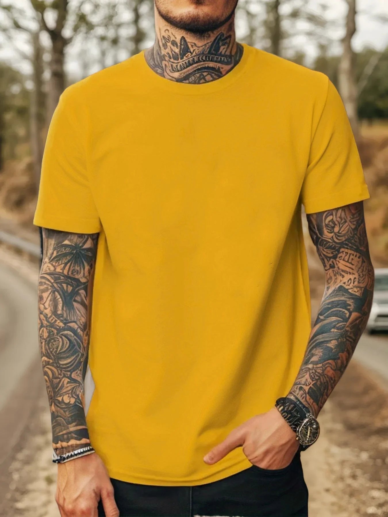 Men Pure Cotton Short Sleeve T Shirt Breathable 100% Cotton 3D Stereoscopic Cutting Casual Daily Wear Soft Comfortable Tees