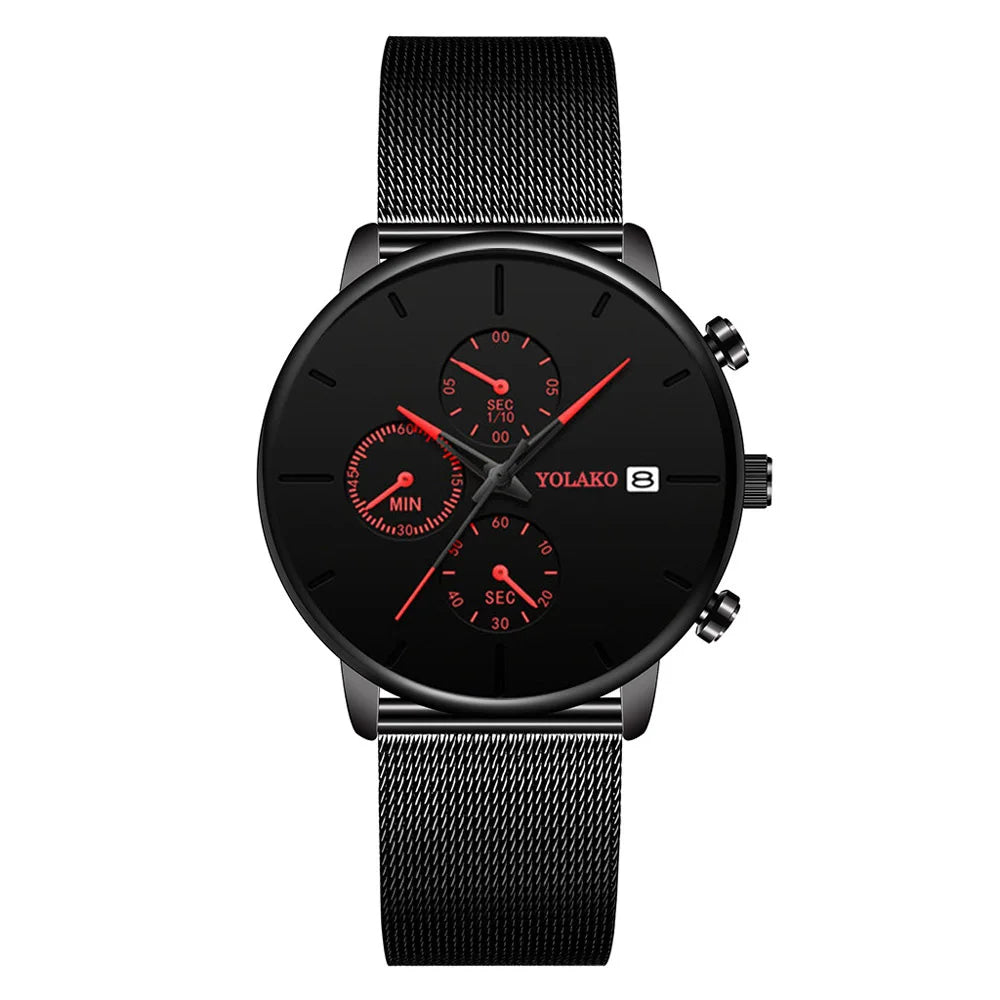 New Women Luxury Watches for Men Business Casual Ultra Thin Clock Male Stainless Steel Mesh Belt Quartz Watch relogio masculino