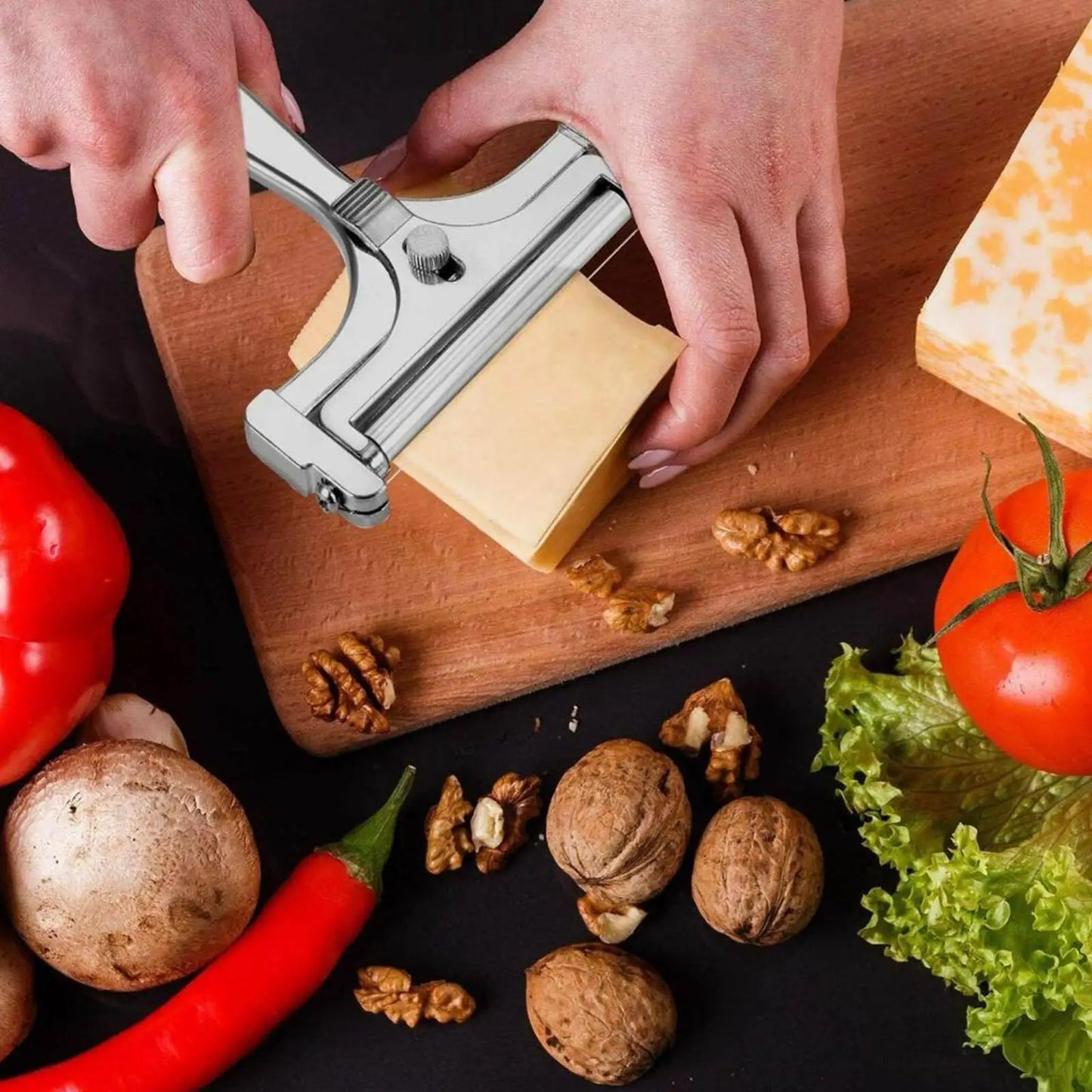 Cheese Slicer Adjustable Thickness Heavy Cheese Cutters With Wires For Soft Semi-Hard Cheese Butter With Cutting Wires