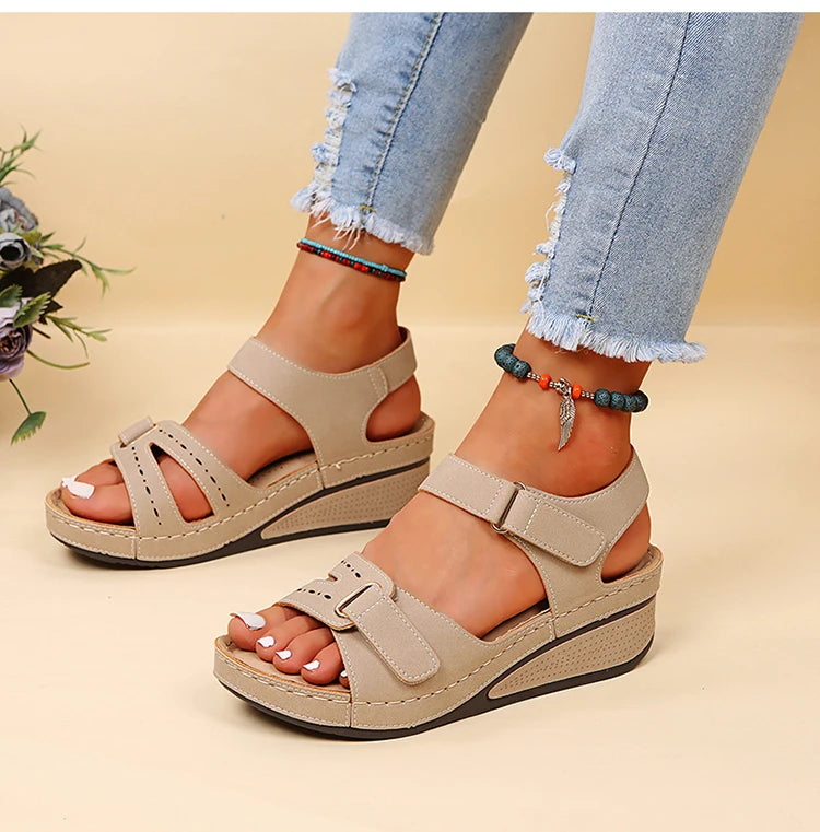 Fashion Women's Summer Shoes Wedge Walking Shoes Beach Women's Sandals Comfortable Elegant Female Footwear Zapatos De Mujer