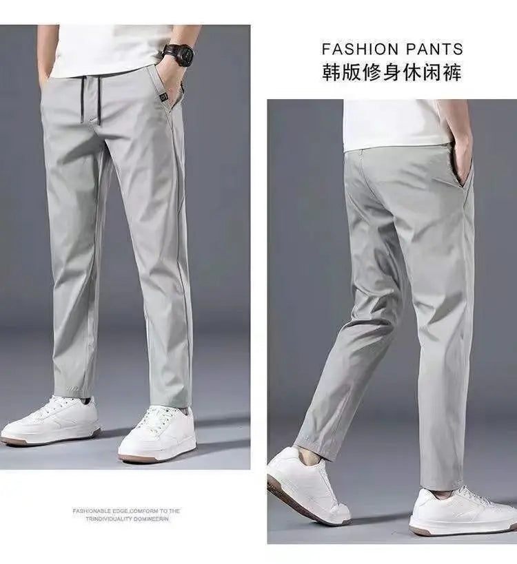 Casual Pants Men's Korean Version Summer Thin Men's New Sports Pants Loose and Versatile Trend Light Luxury Straight Trousers