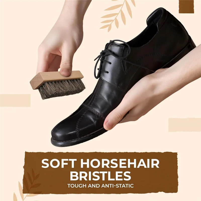 KYCOR-Shoe Brushes For Cleaning Horse Hair Brush For Leather Ultimate Shoe Cleaning Brush Set