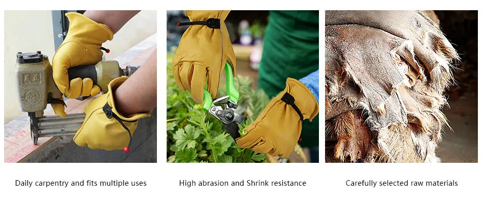 Cowhide Motorcycle Gloves Breathable Gloves Racing Gloves Outdoor Sports Protection Hunting Multipurpose Working Security Gloves
