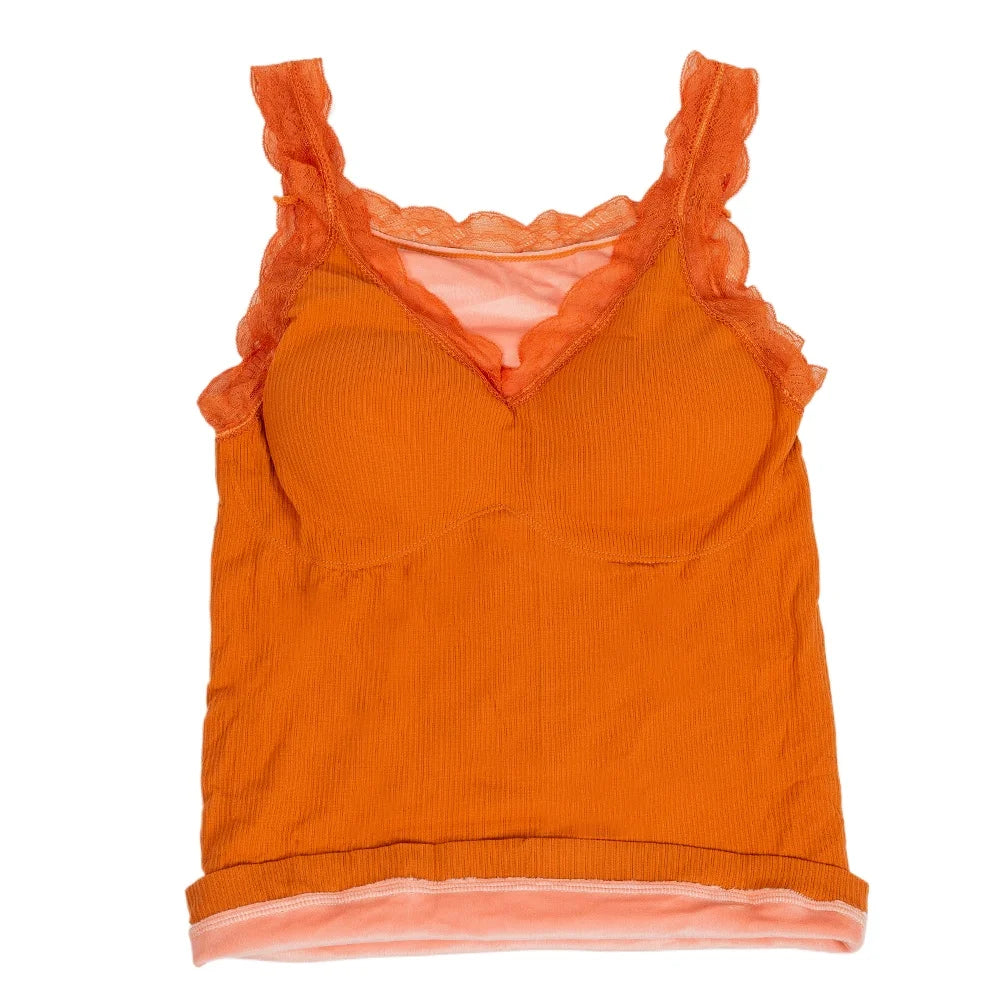 Thermal Underwear Padded Vest Thermo Lingerie Women Winter Clothing Warm Top Inner Wear Thermo Shirt Undershirt Intimate Lace