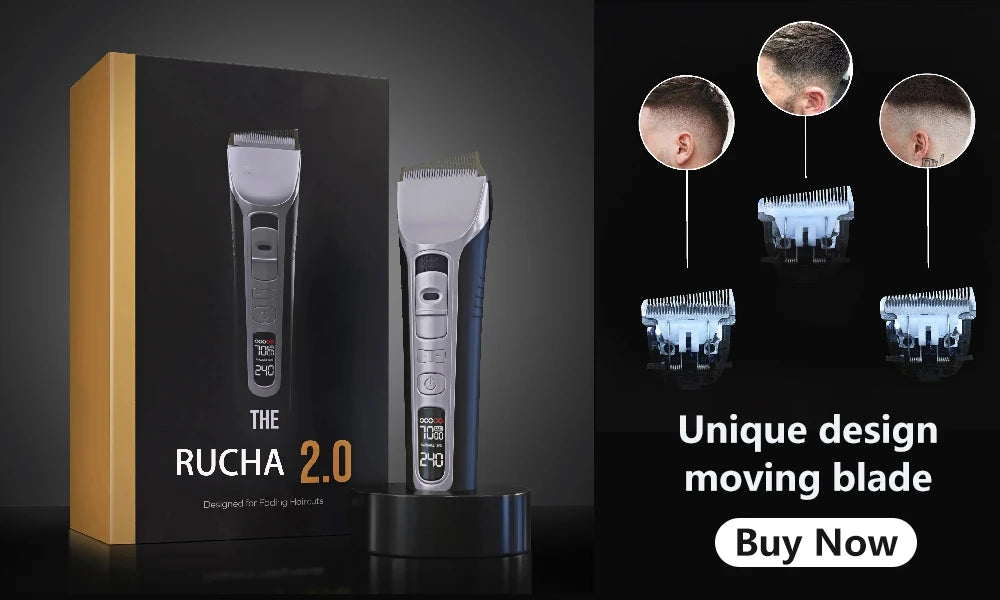 Hair Trimmer Rechargeable Electric Hair Clipper Ceramic Blade LCD Display Salon Men Hair Cutting Machine