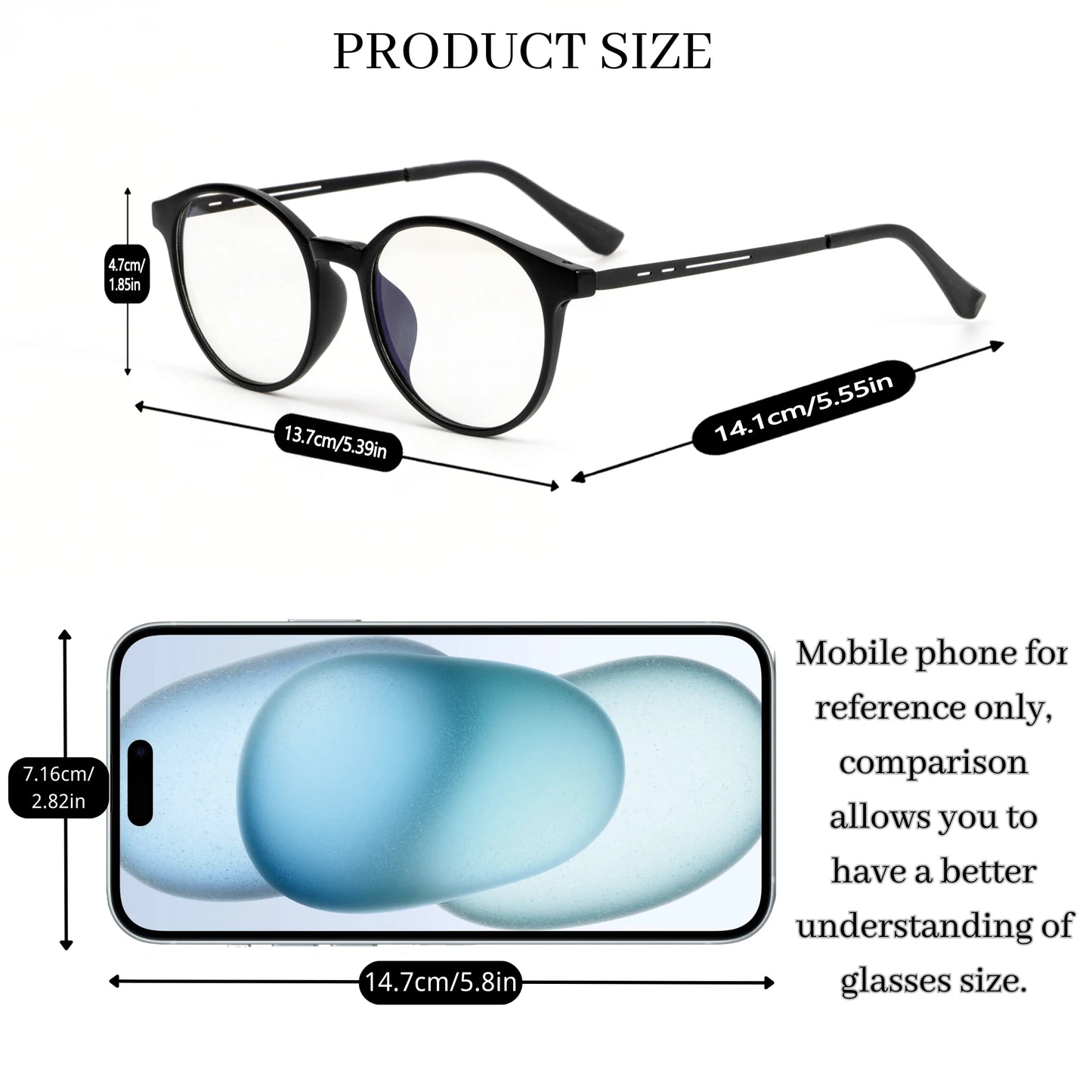 Progressive Multifocal Reading Glasses, Photochromic, Clear Vision, Round Frame, Lightweight to Wear, Stylish Appearance Suitable for Both Men and Women
