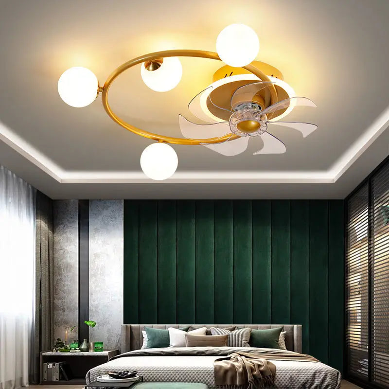 Nordic invisible ceiling fan light fan ceiling minimalist light fan ceiling for Bedroom Dning Room Living Room gold ceiling fans