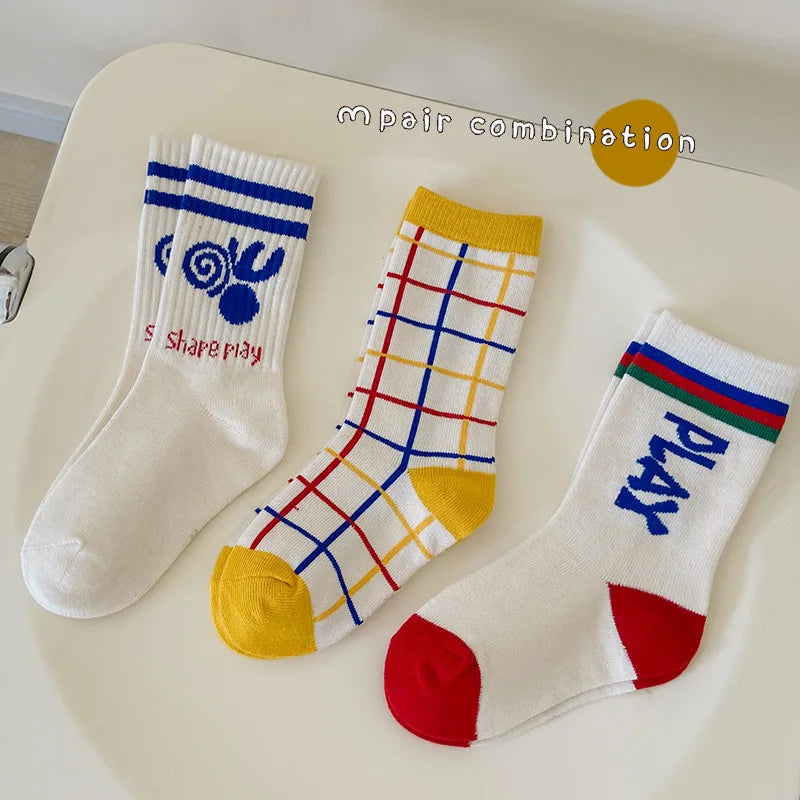 Clearance Sale 3 Pairs/Lot Spring Autumn Baby Children's Socks Multiple styles Girls Socks Boys Sports Socks