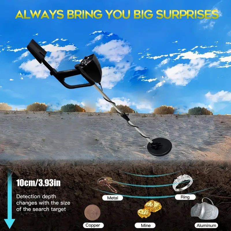 MD-4030 metal detector. Professional underground treasure finder, ID68 waterproof. Search coil, battery powered (not included)