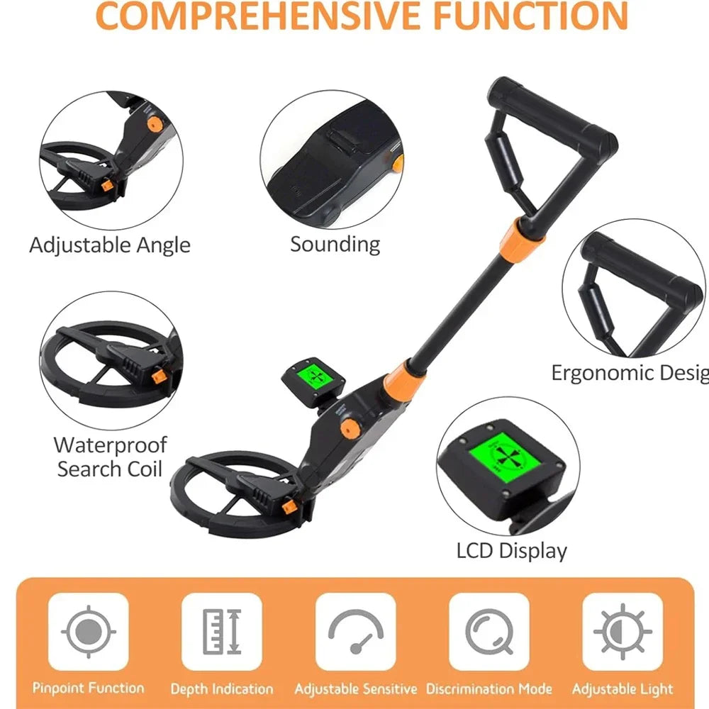 MD1008A Metal Detector Underground Professional Depth 2m Scanner Search Finder Gold Detector Jewelry Treasure Hunter Seeker Tool