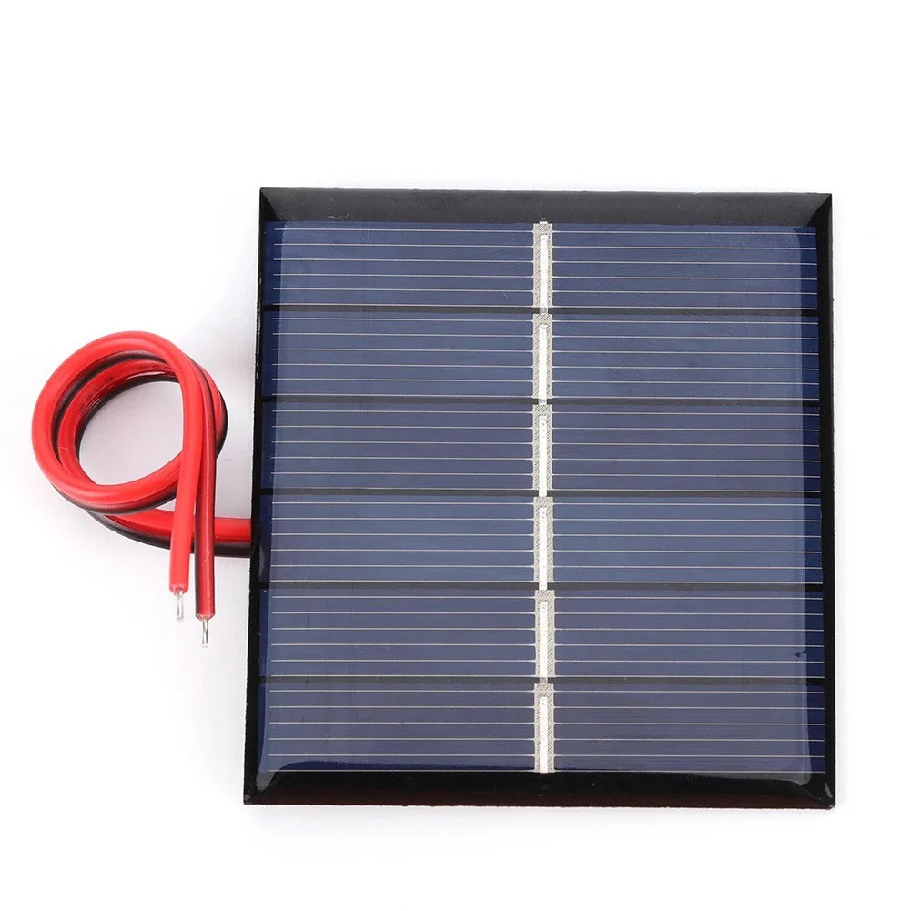 Solar Panel 0.55W 3V Small Sunpower Module Epoxy Solar Cell Polycrystalline Silicon Photovoltaic Plate with 15cm Cable 60*55mm