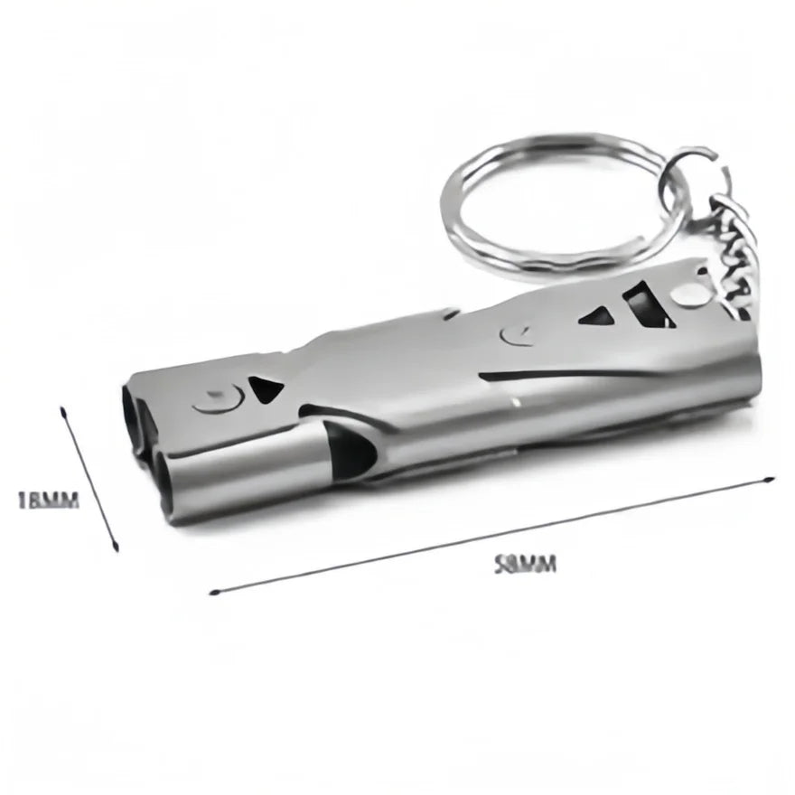 Survival Whistle Keychain -  Emergency Whistle for Outdoor Camping/Hiking, Loud Safety Alarm with Double Tube Design