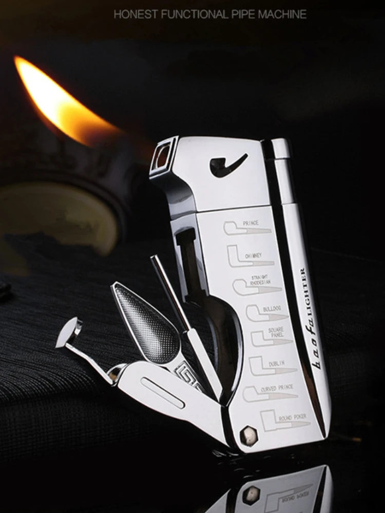 Butane Jet Lighter with Pipe Tool Pipe Rod Lighter Multifunction Gas Lighter Free Fire Compact Cigarette Accessories Cigar Man